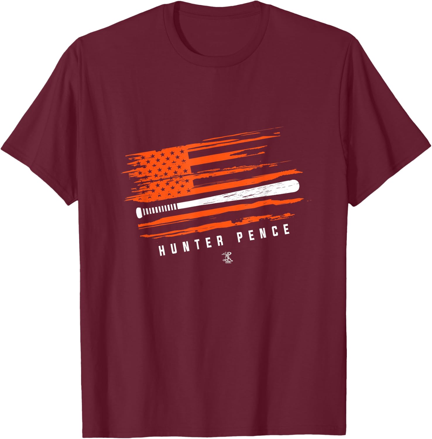 Hunter Pence Baseball Flag Graphic - Apparel T-Shirt - T-Shirt | Maroon