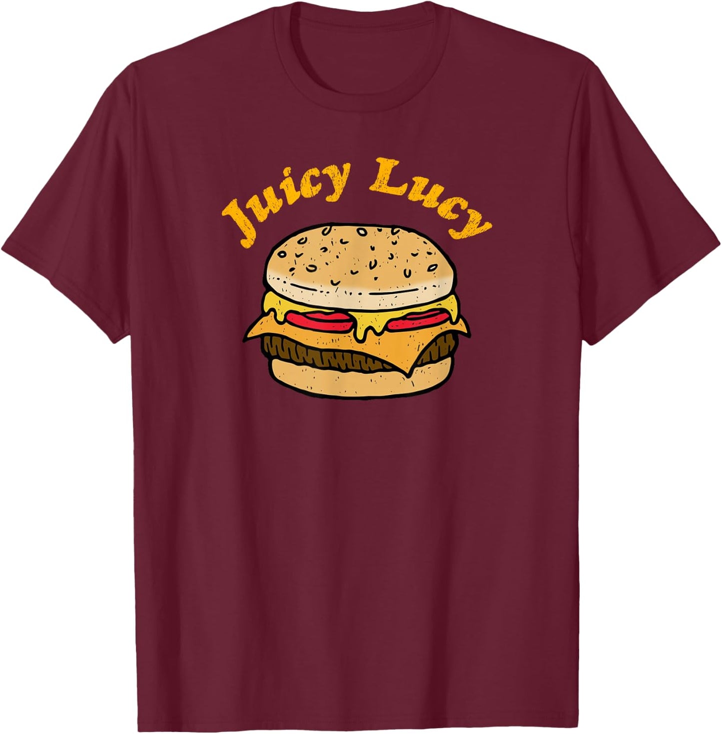 Juicy Lucy cheeseburger lovers T-Shirt - T-Shirt | Maroon