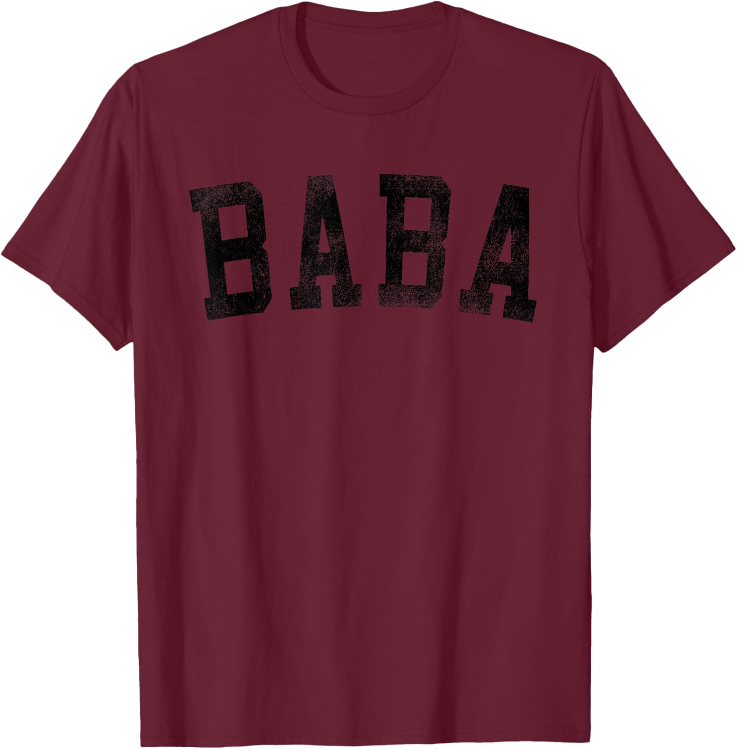 Baba - Classic Bold Font Birthday Baba , Small, Grey T-Shirt - T-Shirt | Maroon
