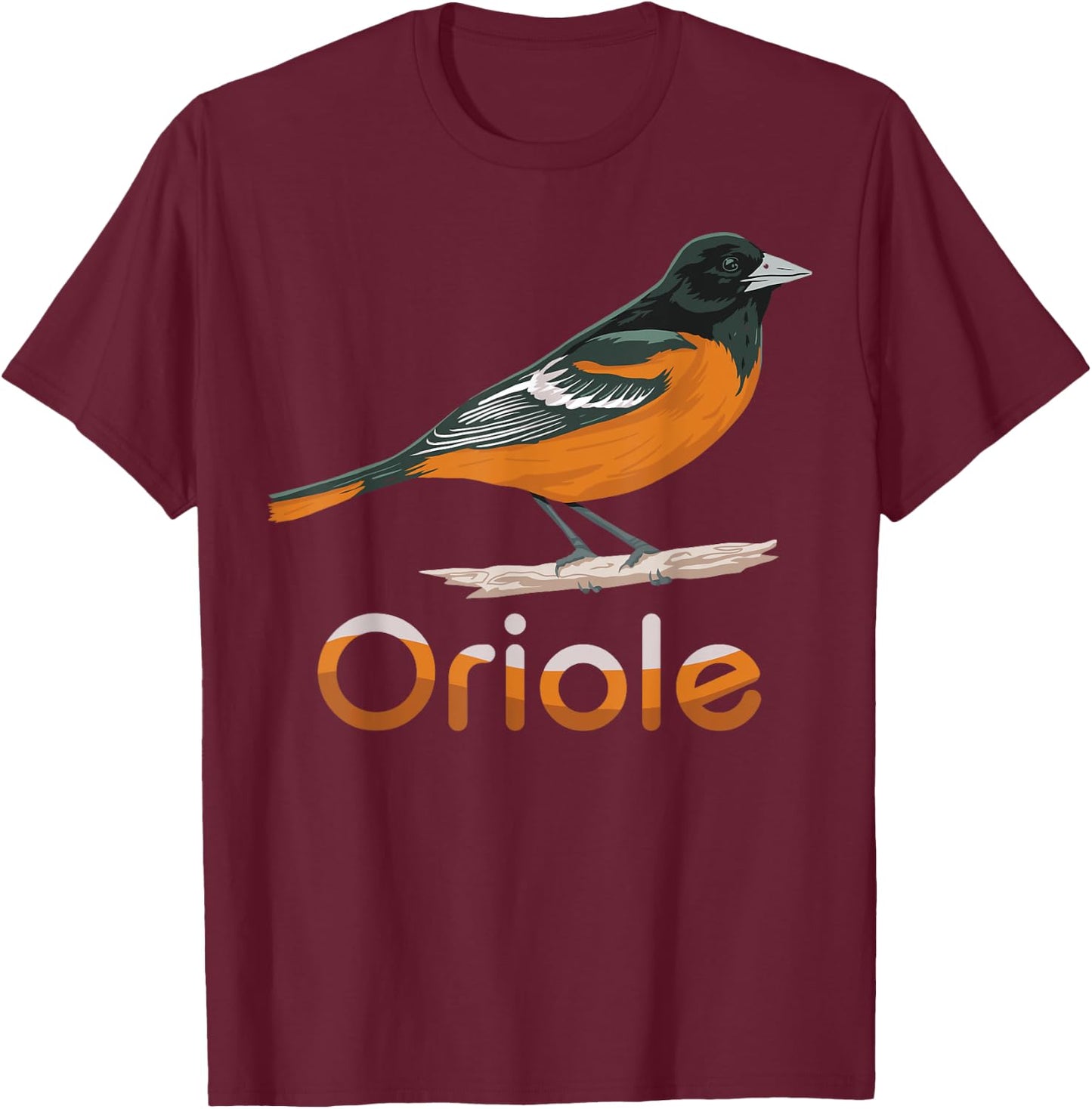 Vintage Distressed Look Oriole Bird Vintage Design T-Shirt - T-Shirt | Maroon