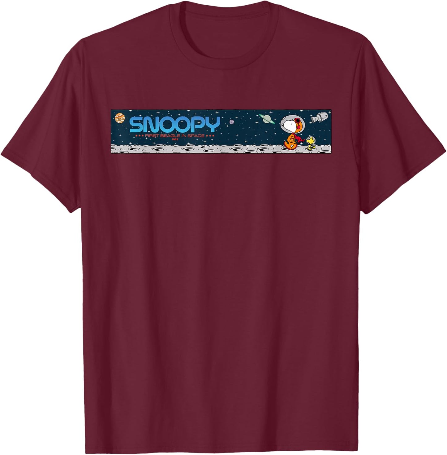 Peanuts Snoopy in Space T-Shirt - T-Shirt | Maroon