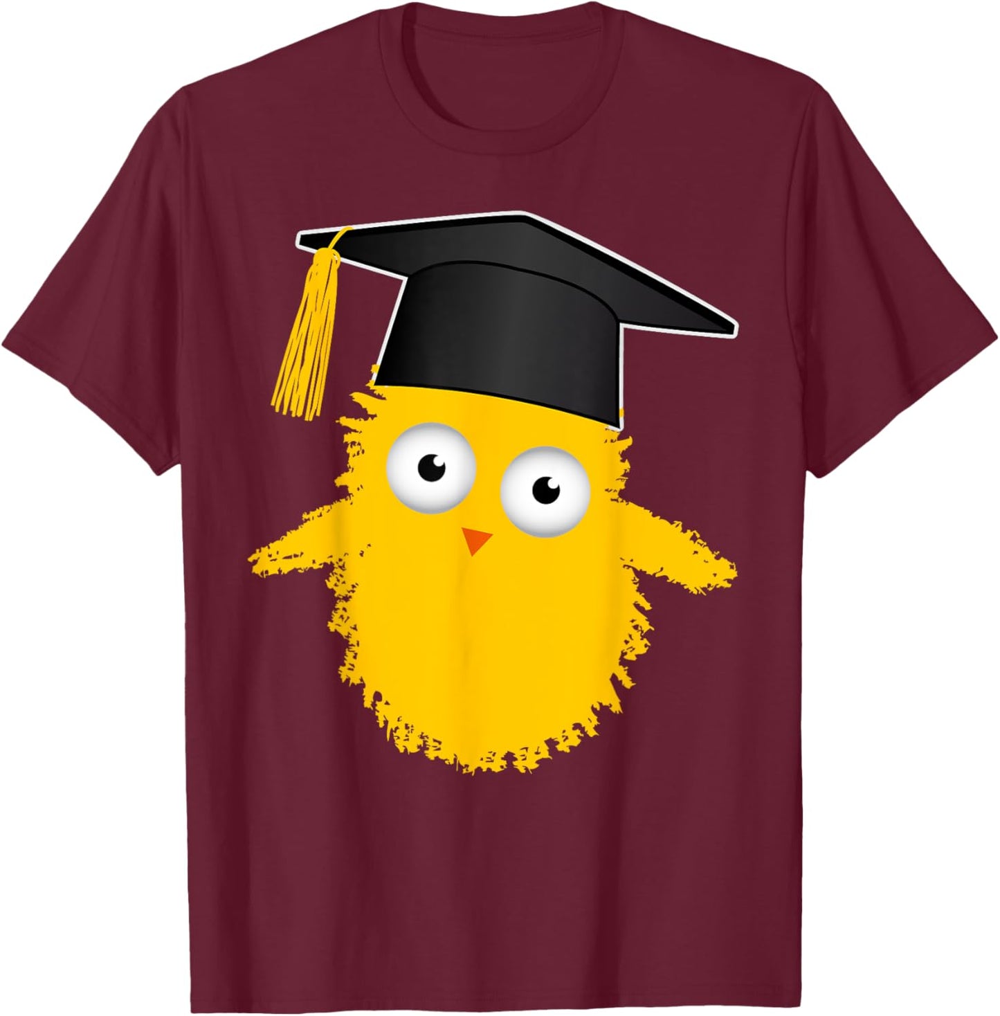 Funny Chick Chicken with Graduation Hat School Study Graduation T-Shirt - T-Shirt | Maroon