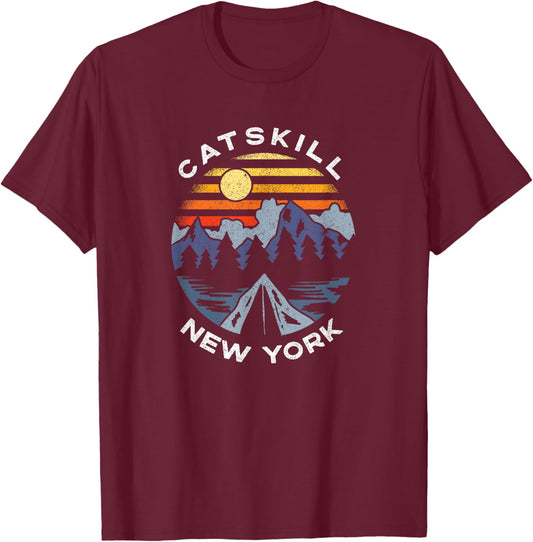 Catskill New York Mountains Vacation Souvenir T-Shirt - T-Shirt | Maroon