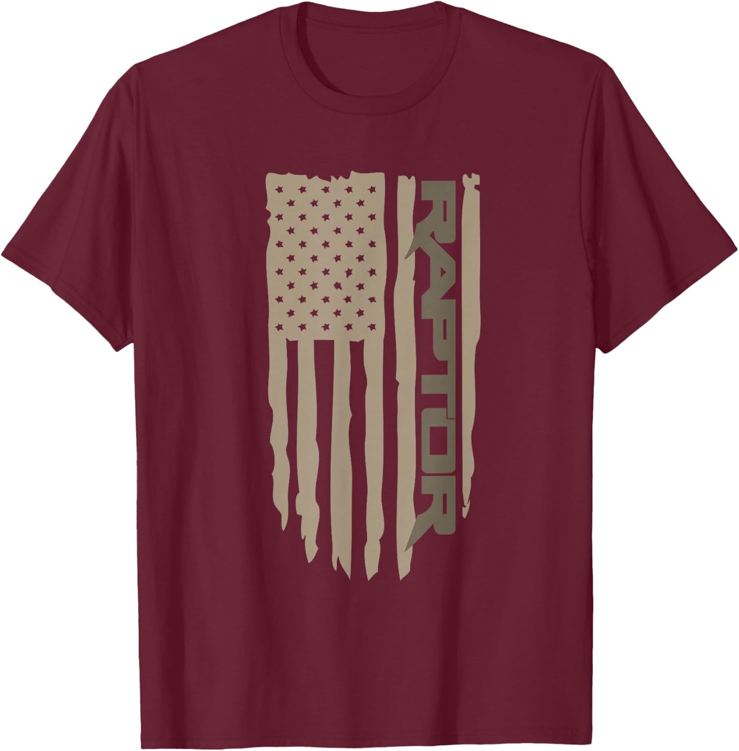 Wandering Wheels Raptor Truck American Flag T-Shirt - T-Shirt | Maroon