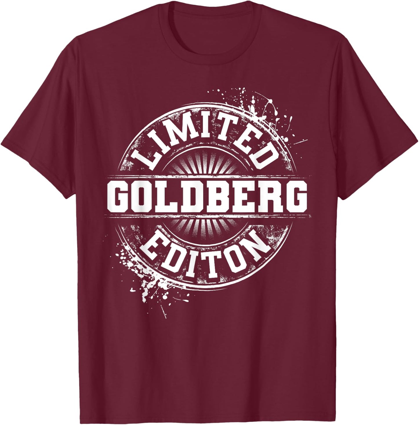 GOLDBERG Funny Surname Family Tree Birthday Reunion Gift T-Shirt - T-Shirt | Maroon