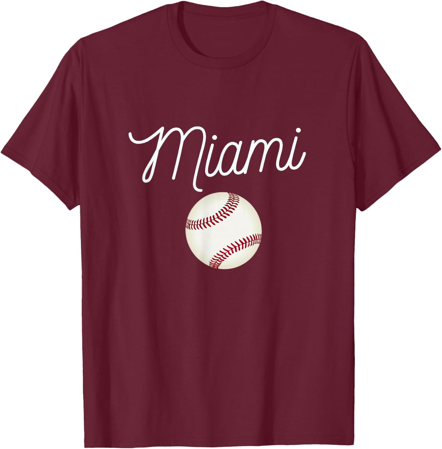 Cool Giant Marlin Ball for Miami Hometown Baseball Fans T-Shirt - T-Shirt | Maroon
