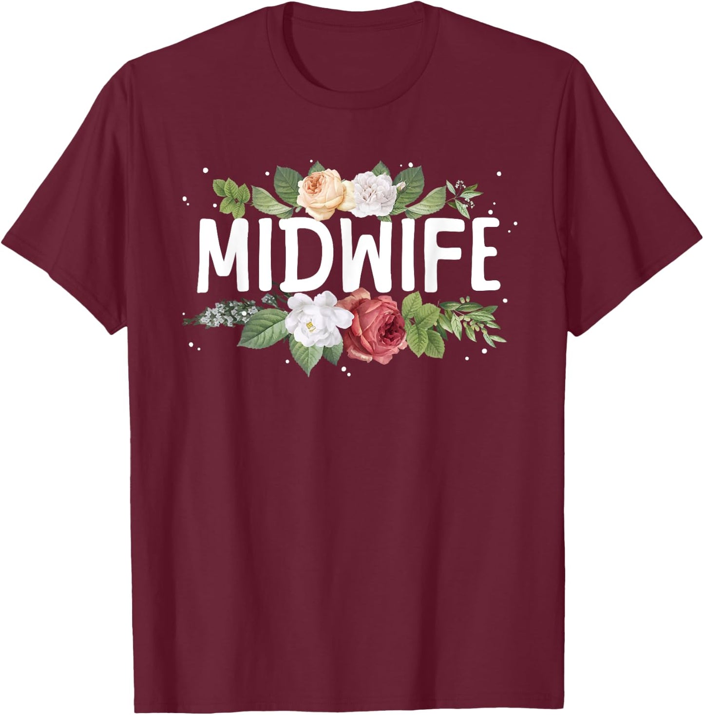 Midwife Art Midwifery Labor And Delivery Midwife T-Shirt - T-Shirt | Maroon