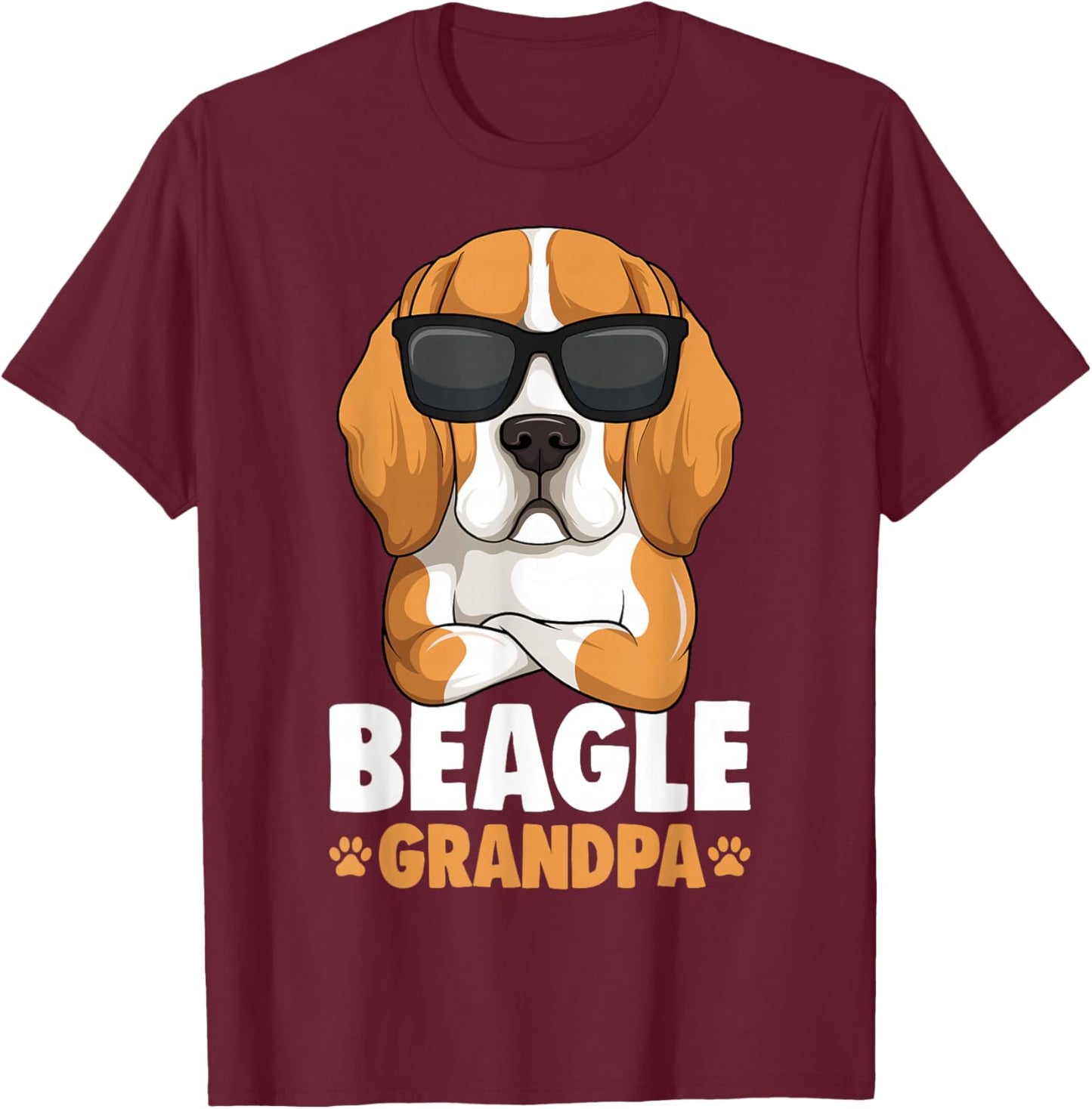 Beagle Grandpa Dog T-Shirt - T-Shirt | Maroon
