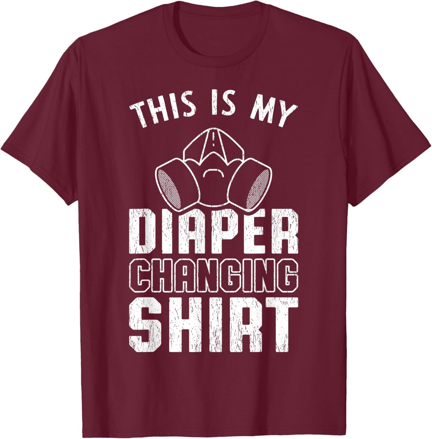 First Time Father Mask Funny Expecting Dad Gift From Wife T-Shirt - T-Shirt | Maroon