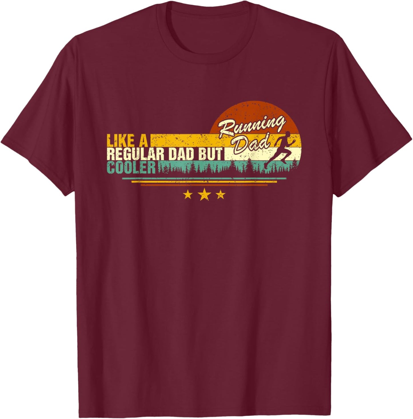 Marathon Runner Retro Funny Running For Dad Coach Marathoner T-Shirt - T-Shirt | Maroon