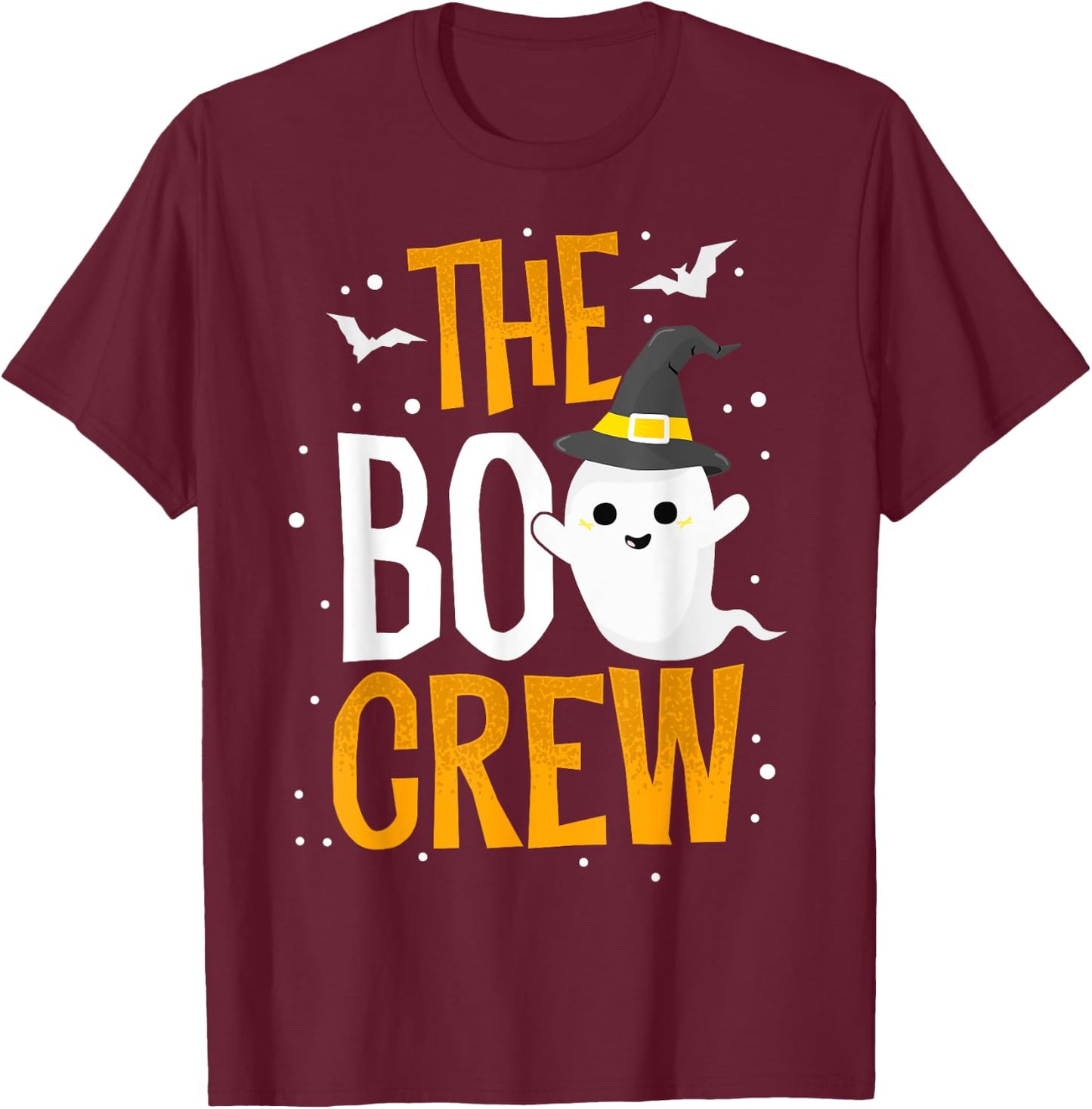 The Boo Crew Halloween Ghost Trick Treat Outfit Squad Team T-Shirt - T-Shirt | Maroon