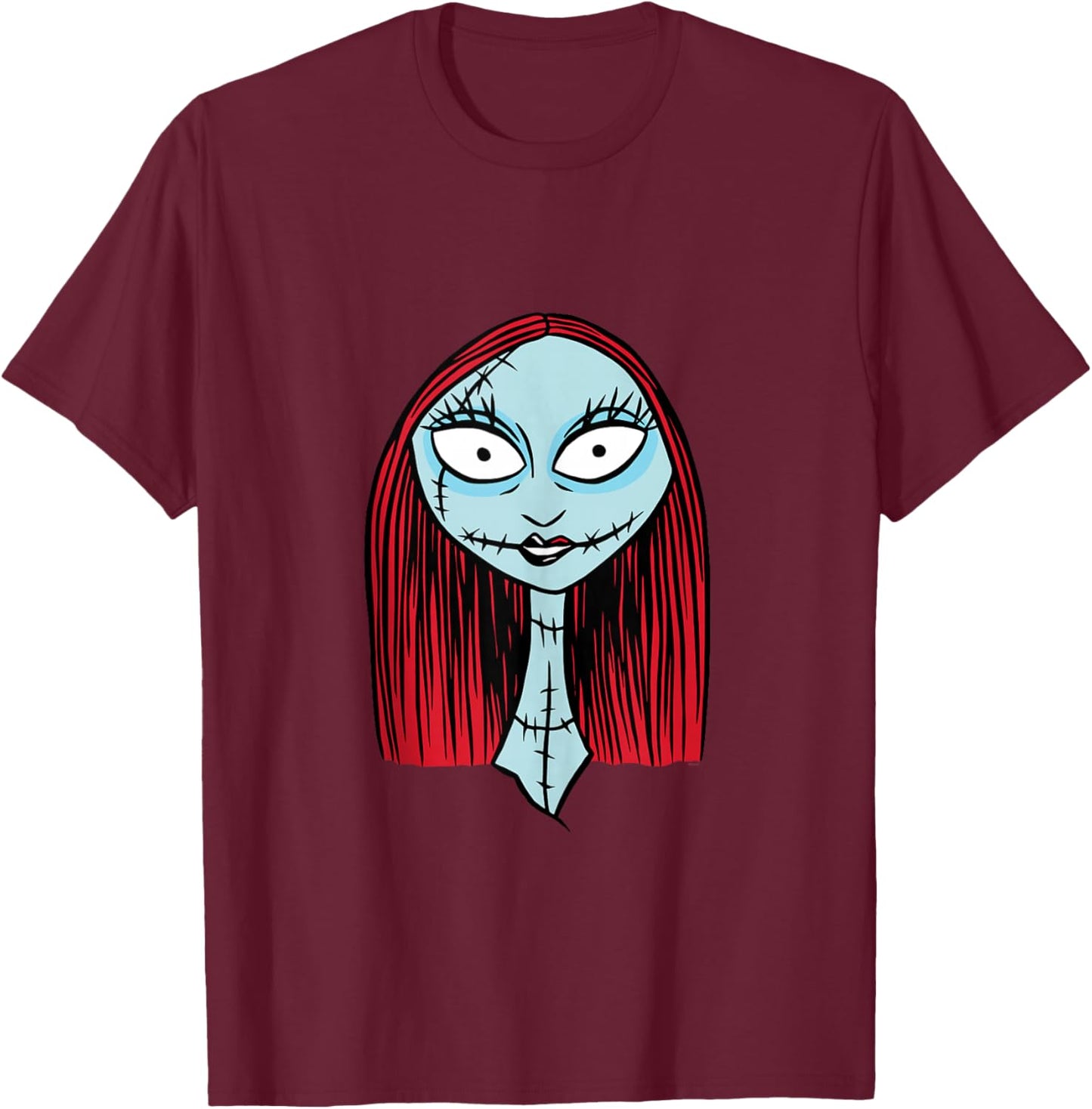 Disney The Nightmare Before Christmas Sally Big Face T-Shirt - T-Shirt | Maroon