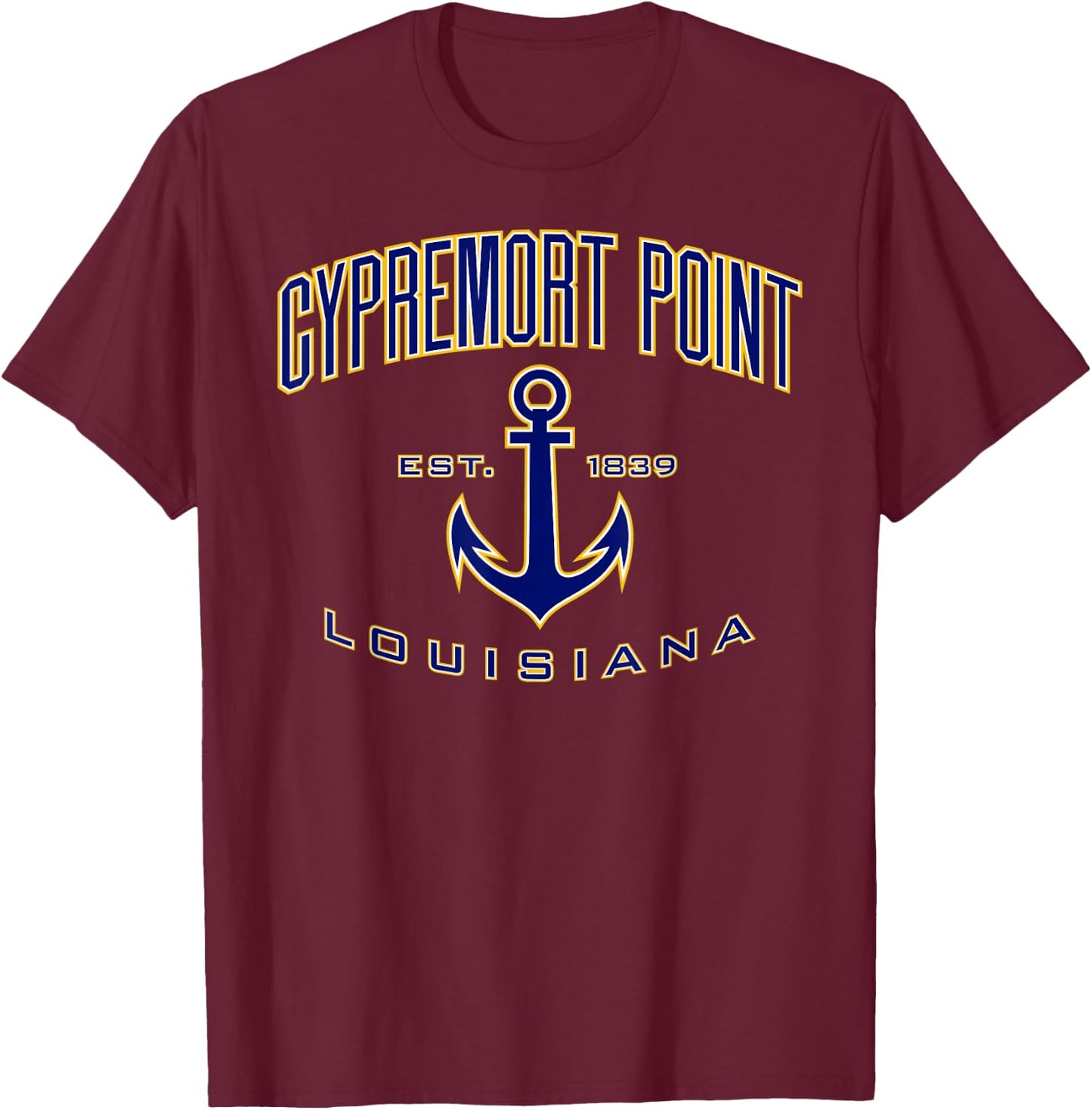 Cypremort Point LA T-Shirt - T-Shirt | Maroon