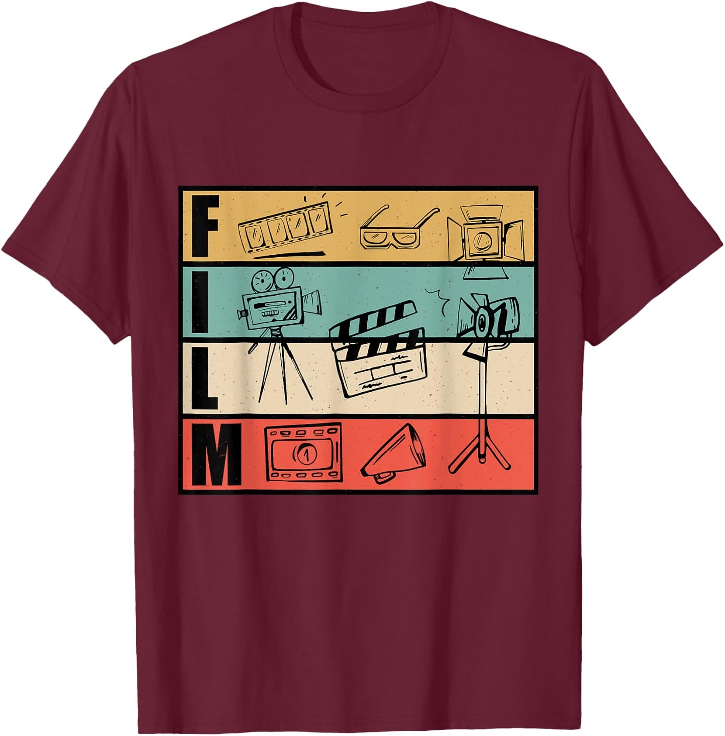 Filmmaker And Movie Director Design For Filming Cameraman T-Shirt - T-Shirt | Maroon