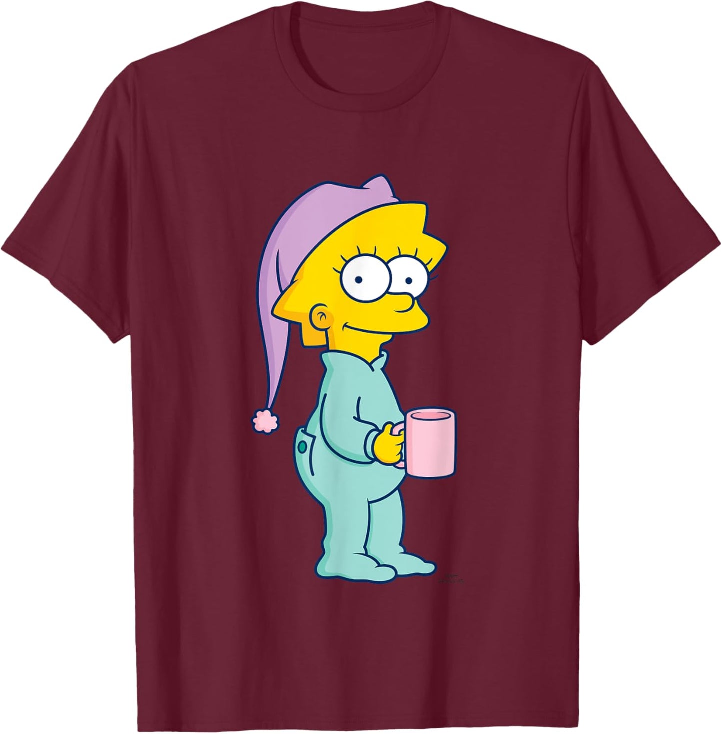 The Simpsons Baby Lisa Ready For Bed T-Shirt - T-Shirt | Maroon
