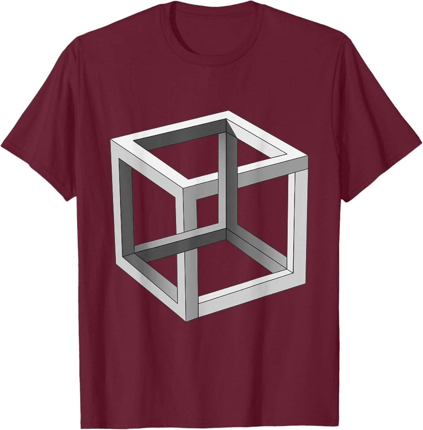 Optical Illusion T-Shirt - T-Shirt | Maroon