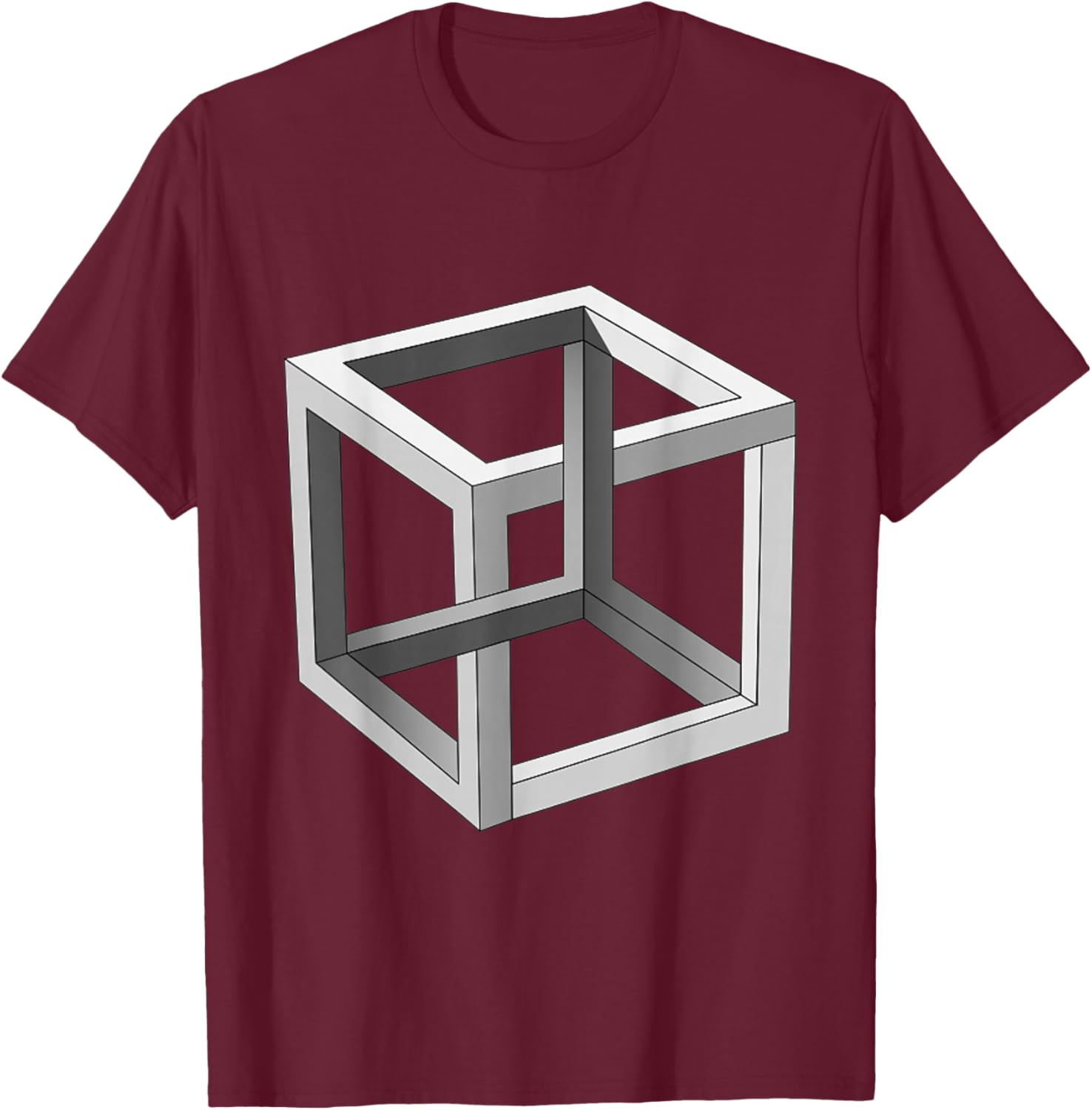 Optical Illusion T-Shirt - T-Shirt | Maroon