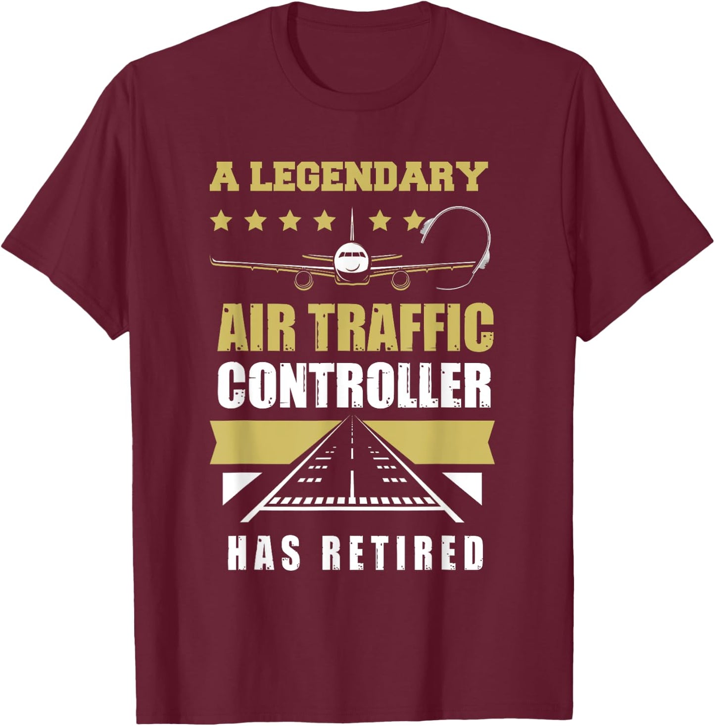 Retired Air Traffic Controller Shirt Retirement Gift T-Shirt - T-Shirt | Maroon