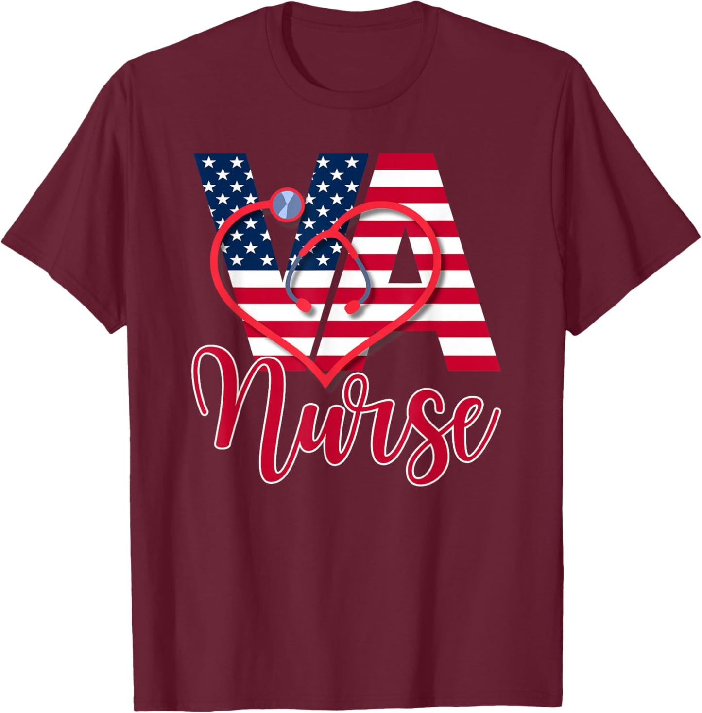 VA Nurse T Shirt Women Men | VA Nurse Shirts Men T-Shirt - T-Shirt | Maroon