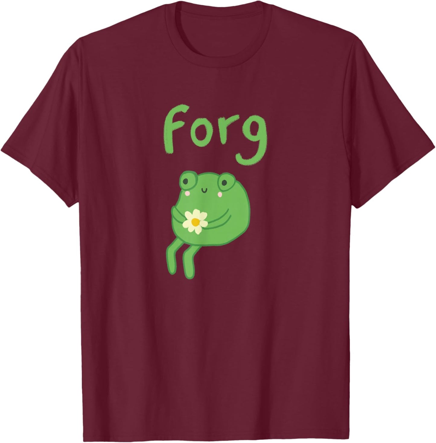 Frog Cake Meme Cute Aesthetic Forg T-Shirt - T-Shirt | Maroon