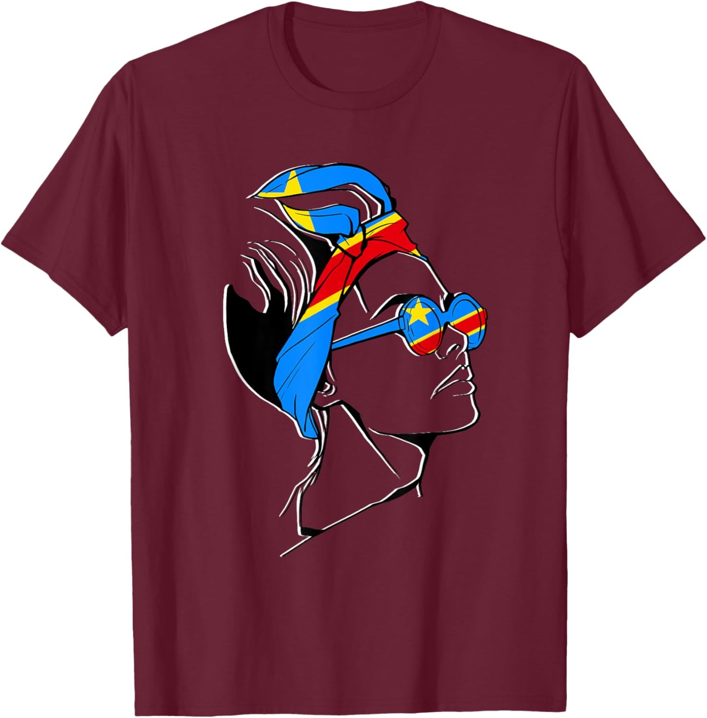 Scarf woman Congolese pride DRC Republic of Congo T-Shirt - T-Shirt | Maroon