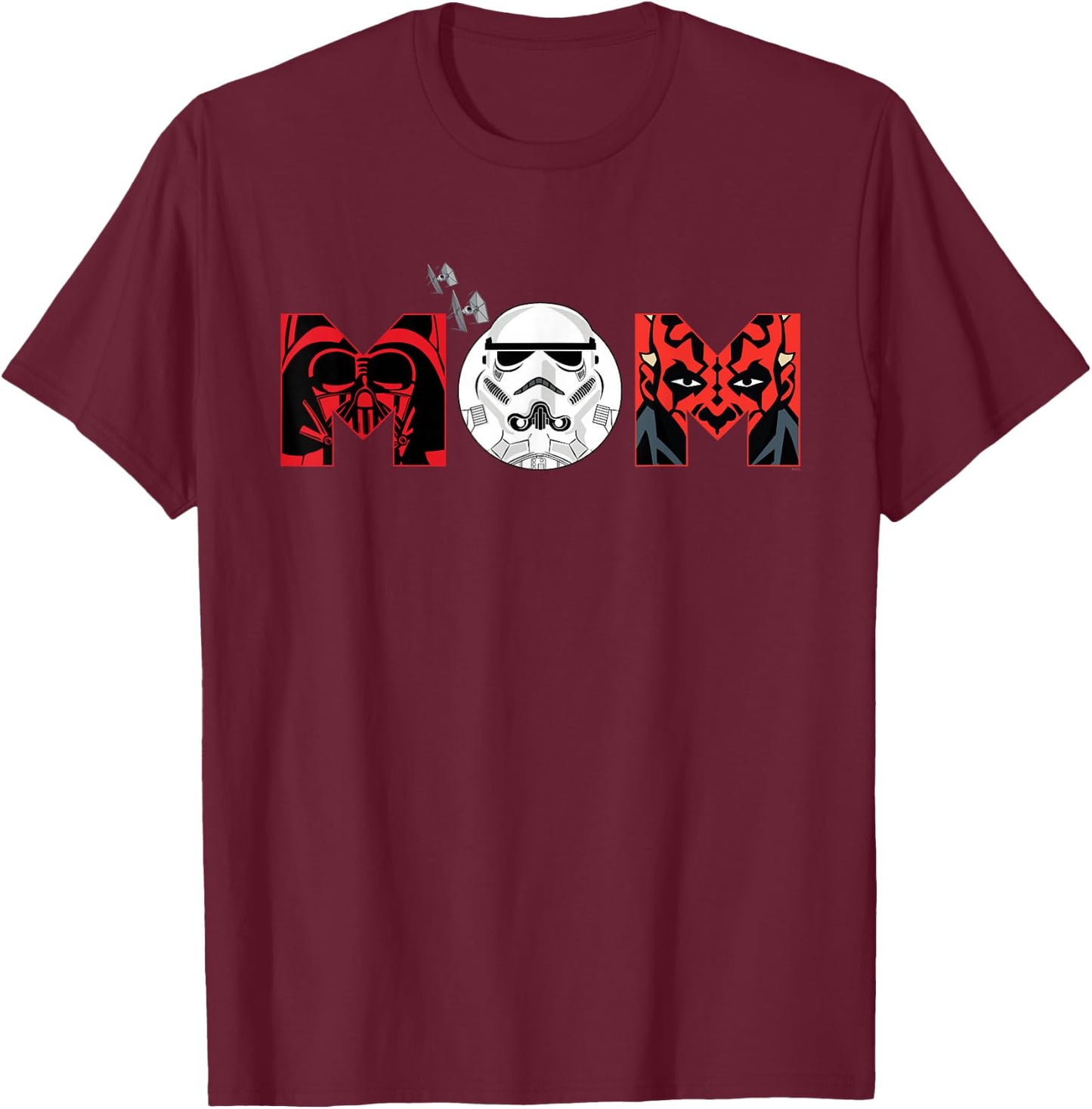 Star Wars Darth Vader Darth Maul Mom Mother’s Day Birthday T-Shirt - T-Shirt | Maroon