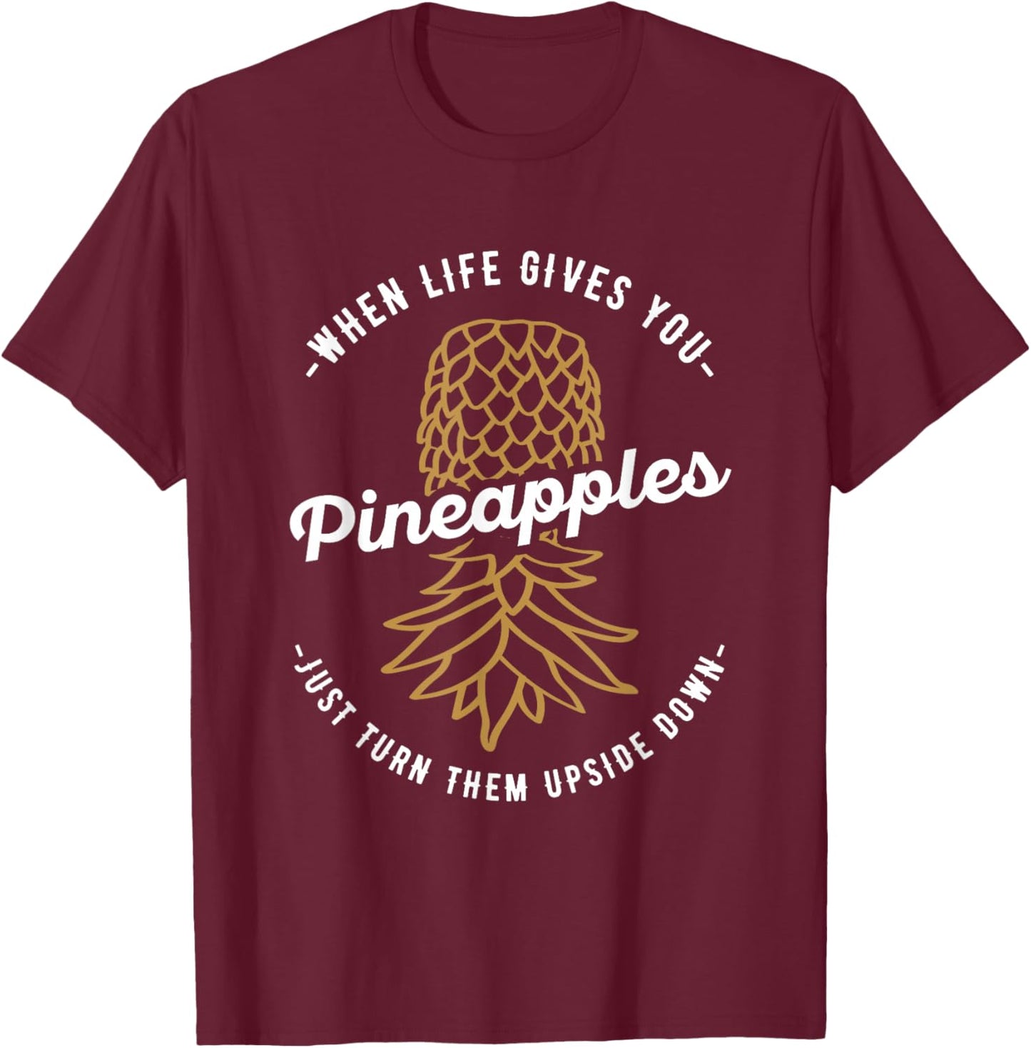 Umgedrehter Ananas-Swinger-Lifestyle T-Shirt - T-Shirt | Maroon