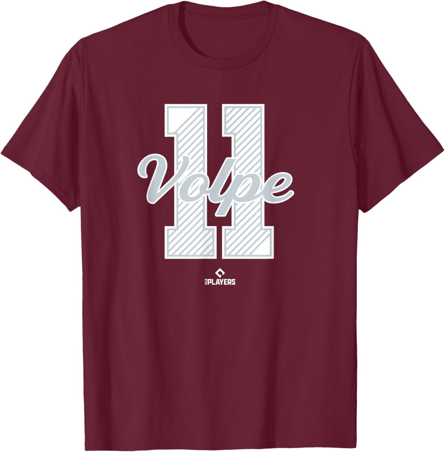 Anthony Volpe 11 New York MLBPA T-Shirt - T-Shirt | Maroon