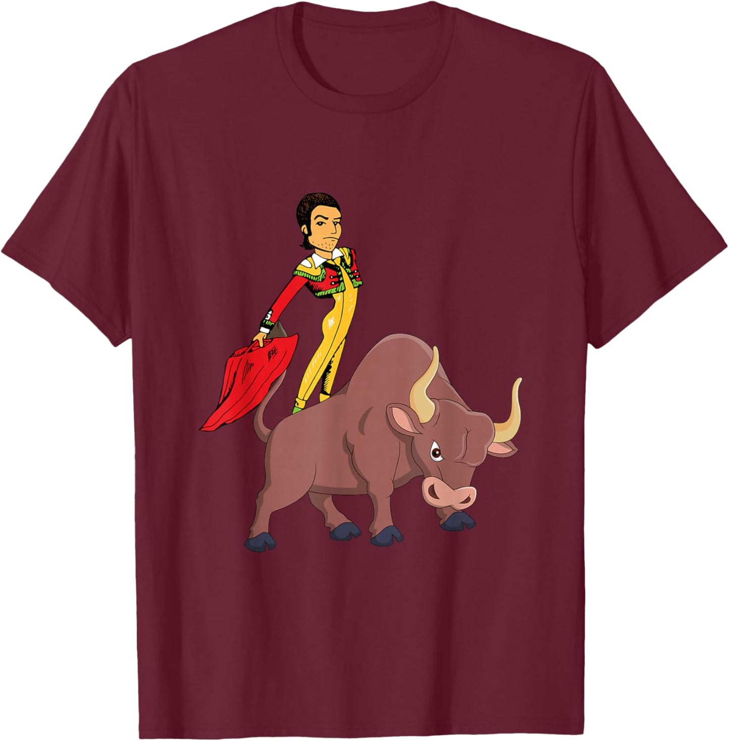 Bull Fighters, Funny Bull Fighting Lovers Costume T-Shirt - T-Shirt | Maroon
