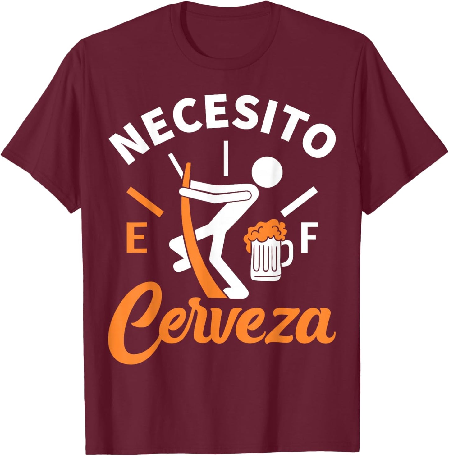 Necesito Cerveza - I Need Beer Funny Beer Lover T-Shirt - T-Shirt | Maroon