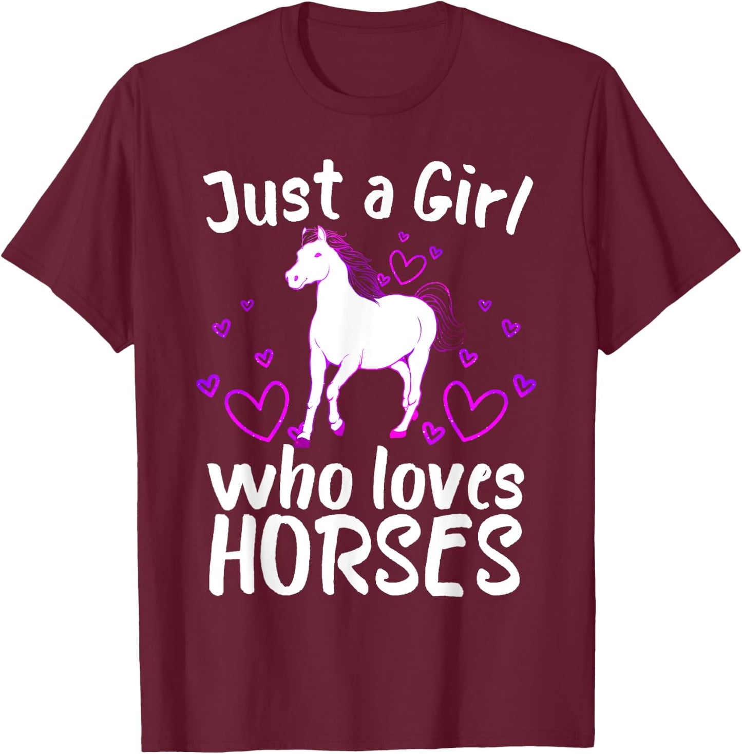 Funny Horse Gift Horse Lover Accessories & Stuff Cool Horse Girls Cowgirl Unique Horse Racing T-Shirt - T-Shirt | Maroon
