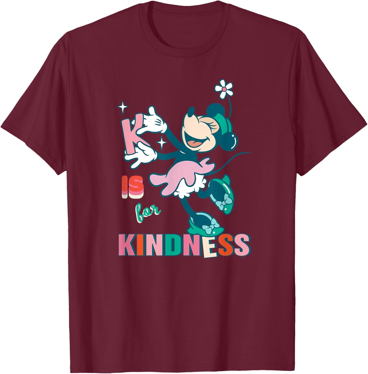 Disney Minnie Mouse K is for Kindness T-Shirt - T-Shirt | Maroon