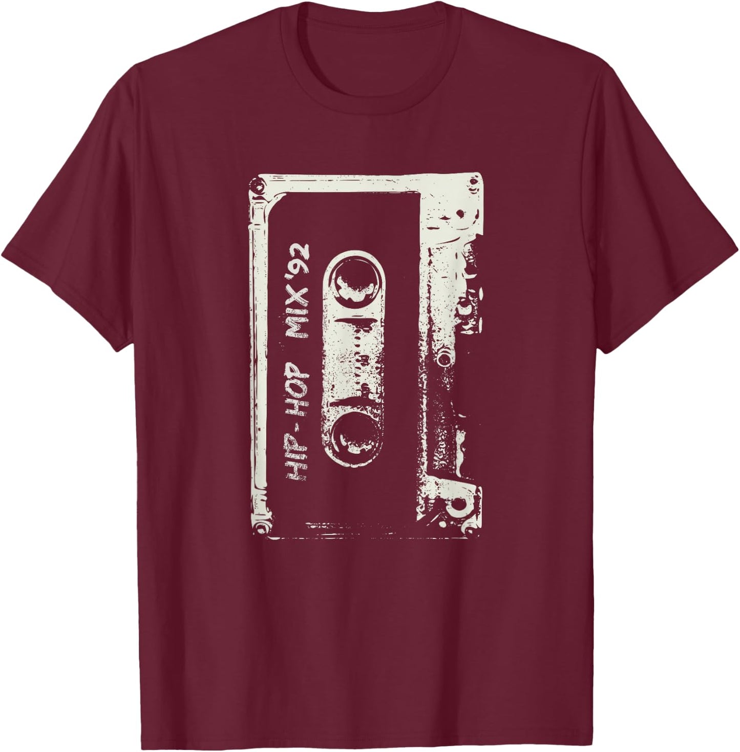 Hip Hop Rap Mixtape Cassette DJ Retro 90s T-Shirt - T-Shirt | Maroon