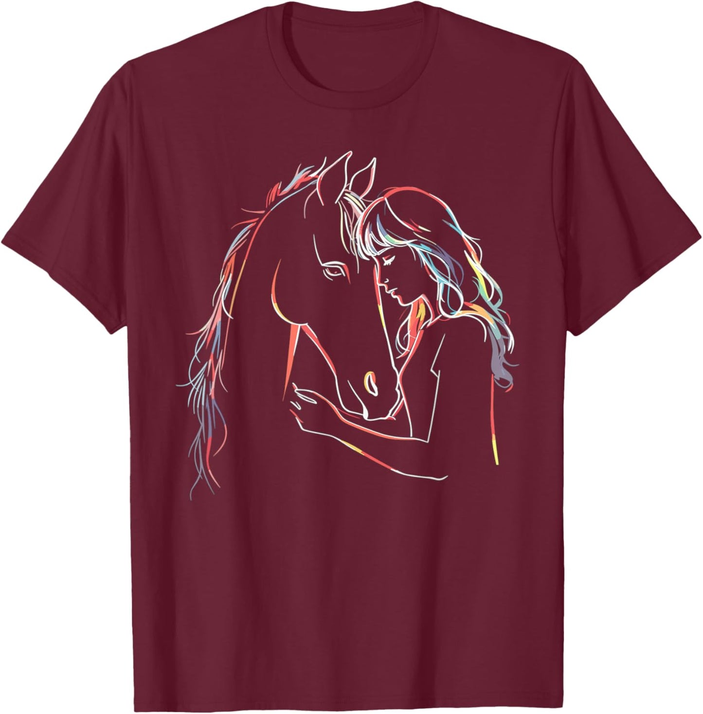 Horse Lover Horseback Riding Equestrian For Girls T-Shirt - T-Shirt | Maroon