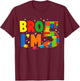 Birthday Boy Shirt Bro I’m 5 Year Old Building Blocks Brick T-Shirt - T-Shirt | Maroon