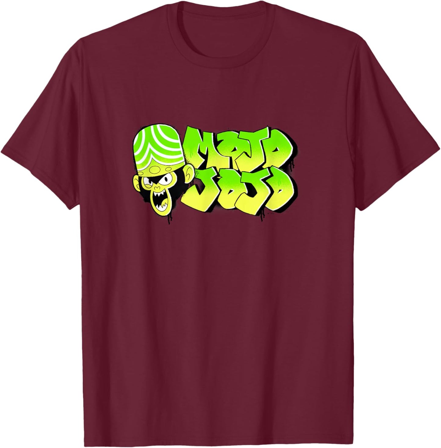 Power Puff Girls Mojo JoJo Street Art Evil Hood Graffiti T-Shirt - T-Shirt | Maroon