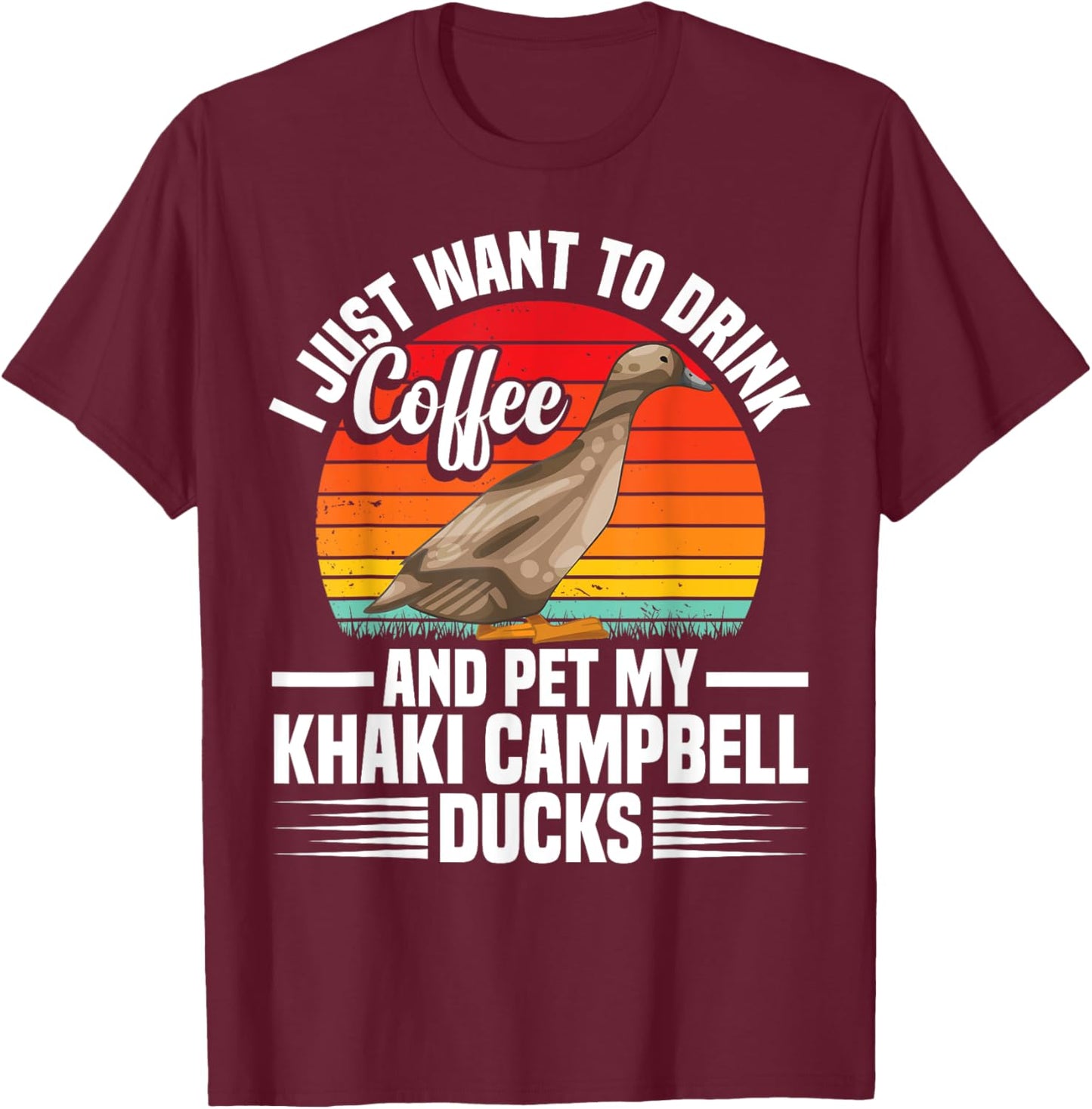 Khaki Duck Lover Campbell Duck Toys Necklace Khaki Ducks T-Shirt - T-Shirt | Maroon