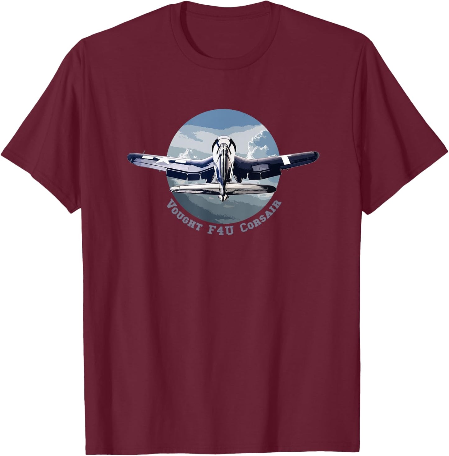 Vought F4U Corsair WW2 Fighter T-Shirt - T-Shirt | Maroon