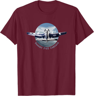 Vought F4U Corsair WW2 Fighter T-Shirt - T-Shirt | Maroon