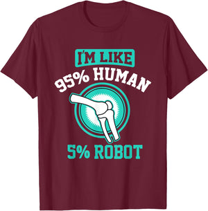 Funny Titanium Knee Replacement Bionic Surgery Get Well Gift T-Shirt - T-Shirt | Maroon