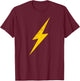 Yellow Lightning Bolt Electrical Storm Graphic Icon T-Shirt - T-Shirt | Maroon