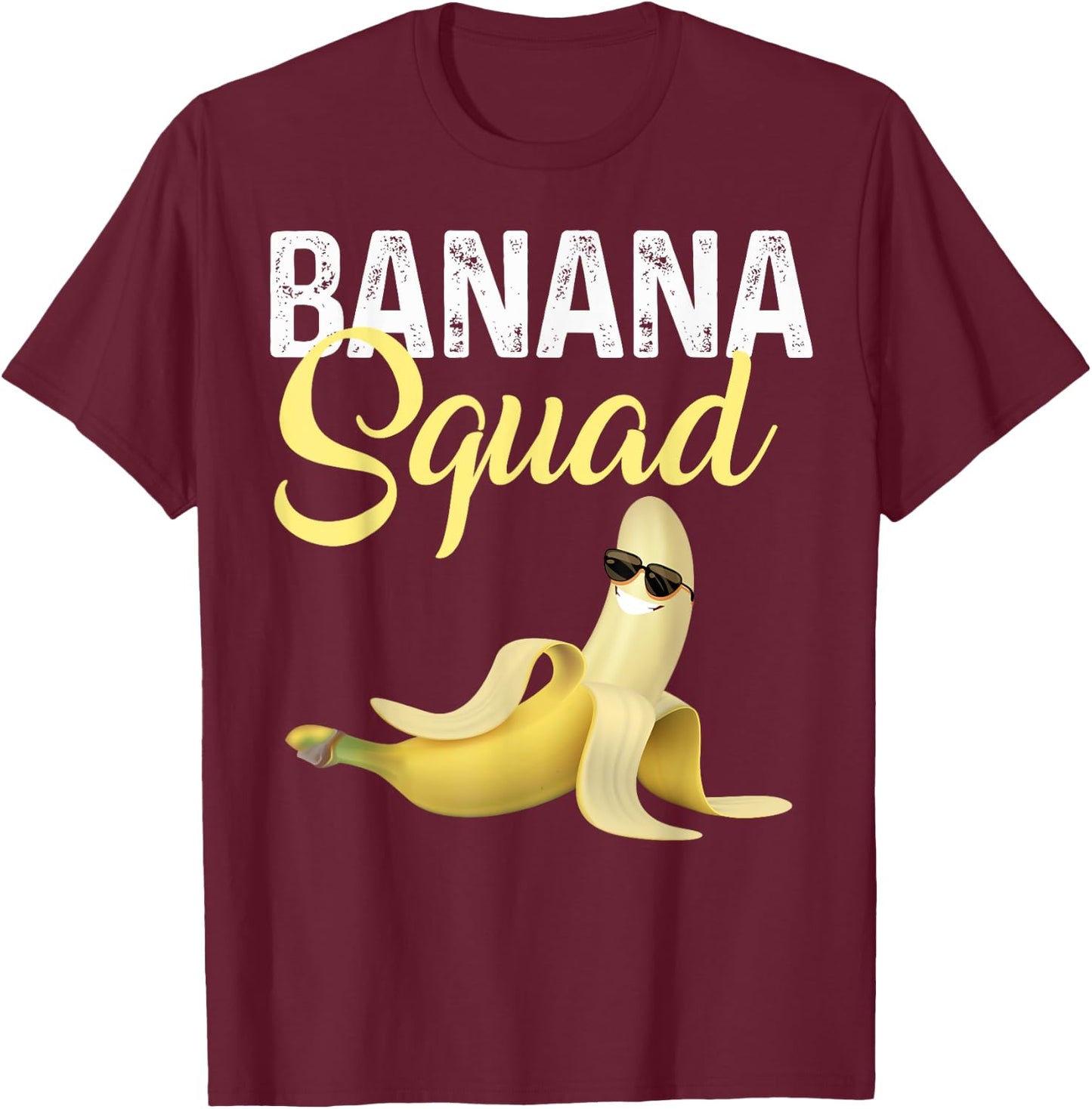 Cool Banana Squad Halloween Costume Banana Sunglusses Team T-Shirt - T-Shirt | Maroon
