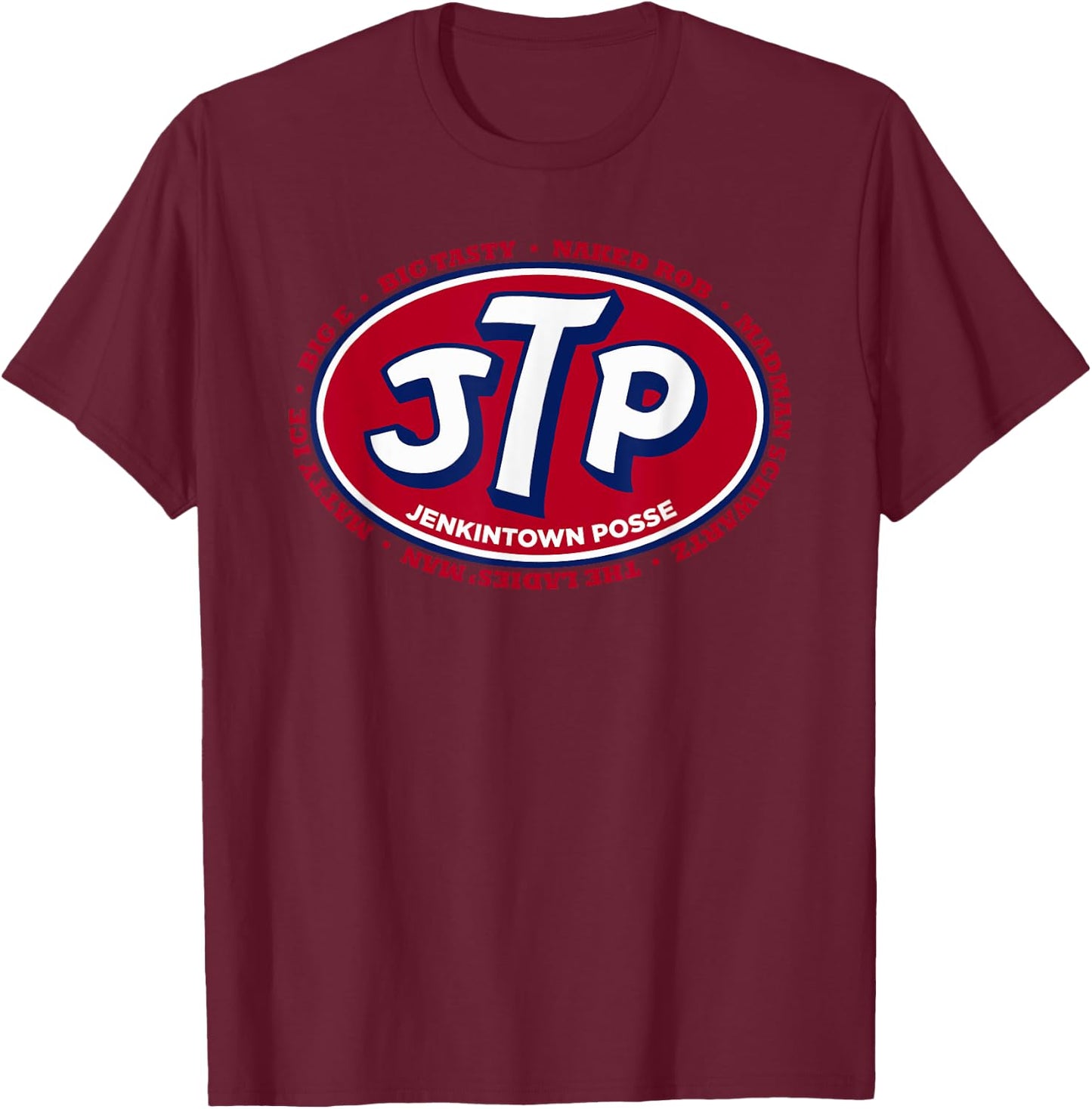 Vertigo Creative Products Men's Jenkintown Posse - Represent! Black Retro T-Shirt - T-Shirt | Maroon