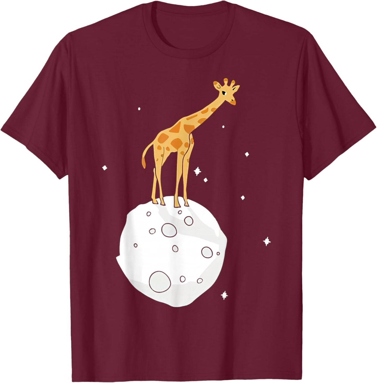 Let’s Game It Out Giraffe Moon T-Shirt - T-Shirt | Maroon