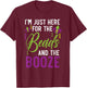 I'm Just Here For The Beads And The Booze Mardi Gras T-Shirt - T-Shirt | Maroon