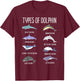 Types of Dolphin T-Shirt - T-Shirt | Maroon