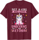 Just A Girl Who Loves Unicorns And Ketchup Unicorn T-Shirt - T-Shirt | Maroon