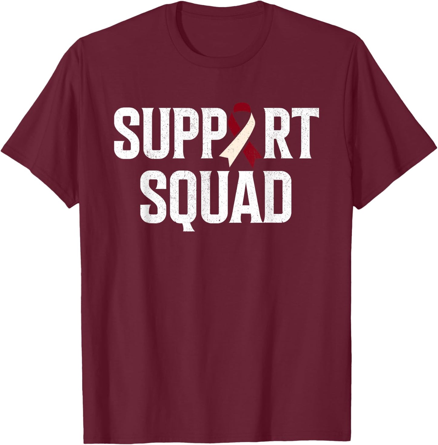 Support Squad Throat Oral Head & Neck Cancer Awareness T-Shirt - T-Shirt | Maroon