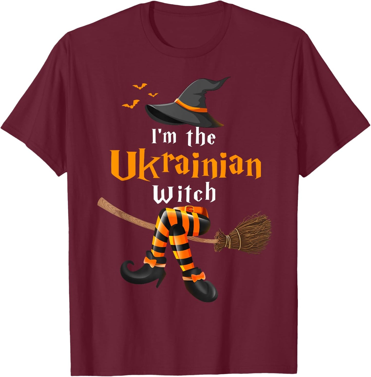 I'm The Ukrainian Witch Halloween Costume Witches T-Shirt - T-Shirt | Maroon