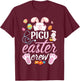 Cute Bunny Face Easter Eggs Happy Day PICU Nurse Easter Crew T-Shirt - T-Shirt | Maroon